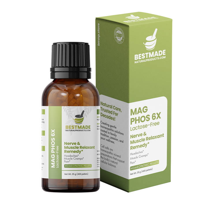 Mag Phos 6x (Magnesia Phosphorica) Vegan & Lactose-free Cell Salt - Nerve & Muscle Relaxant Natural Remedy | 400 Pellets